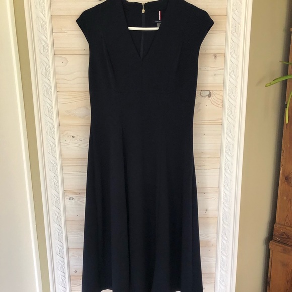 Tommy Hilfiger dark blue v-neck dress - Picture 1 of 4